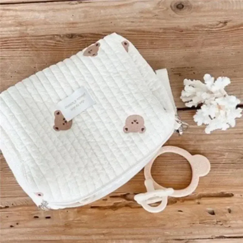 Quilted Portable Stroller Nappy Bag with Embroidery