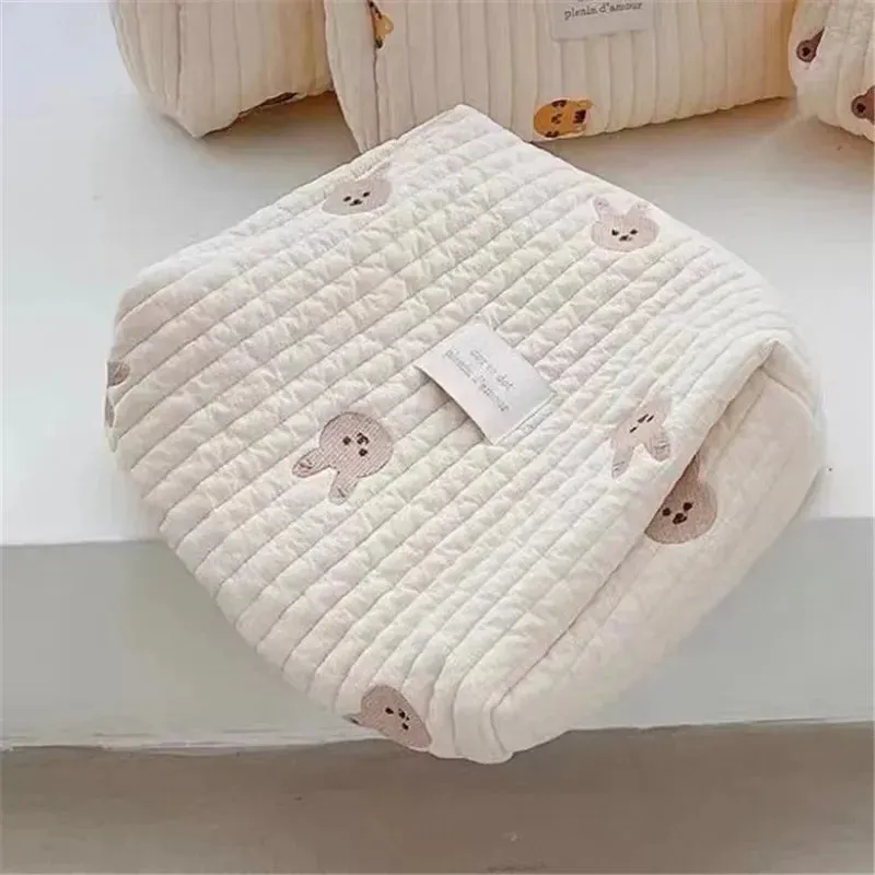 Quilted Portable Stroller Nappy Bag with Embroidery