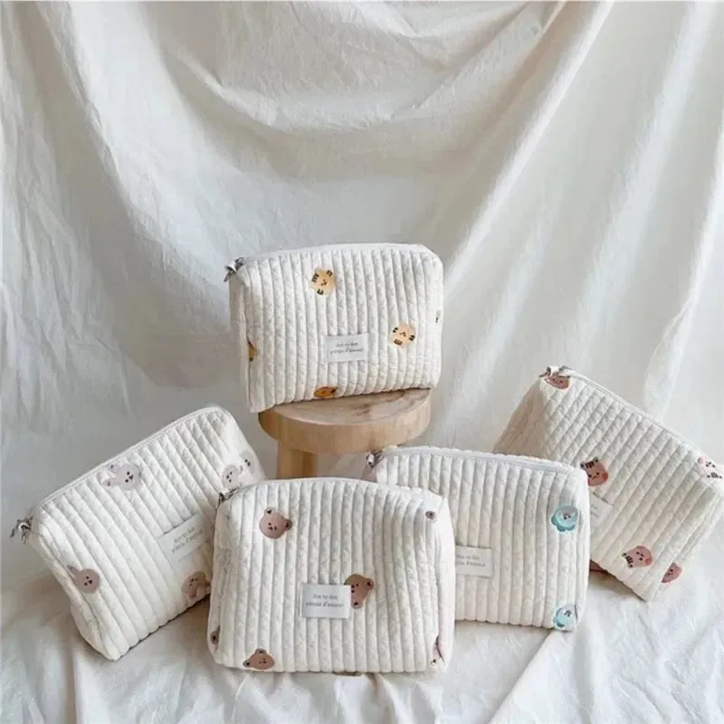 Quilted Portable Stroller Nappy Bag with Embroidery