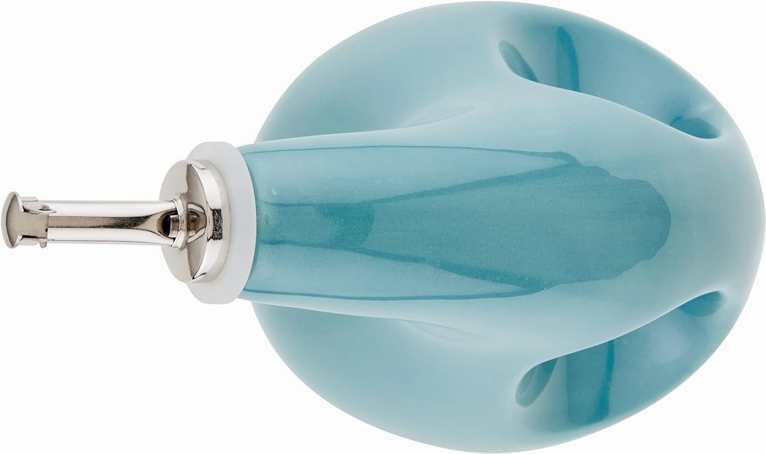 Rachael Ray 48467 Ceramic EVOO Oil and Vinegar Dispensing Bottle with Spout, 24 Ounce - Agave Blue