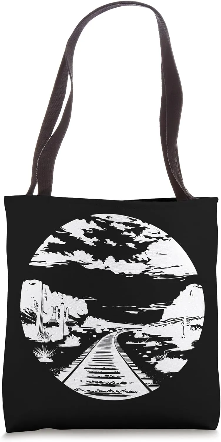 Railway Drawing Train Lover Tote Bag