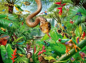 Ravensburger Reptile Resort Puzzle - 300 XXL Piece Jigsaw for Kids | Unique & Durable Pieces | Stimulates Curiosity & Problem-Solving Skills for Ages 9  | 20x14 inches When Complete