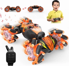 RC Cars, Gesture Sensing Remote Control Car,4WD Gesture RC Stunt Car 360° Rotate Transform Drift Stunt Car Toys RC Hand Controlled RC Car with Lights Music Sprayer, for 8-12 Boys Girls