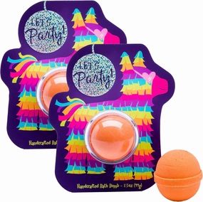 Relaxing Bath Bomb Giftable, 3.5 Ounce Coconut Milk Recipe, Strawberries and Jasmine Scent, Pinata - Pack of 2