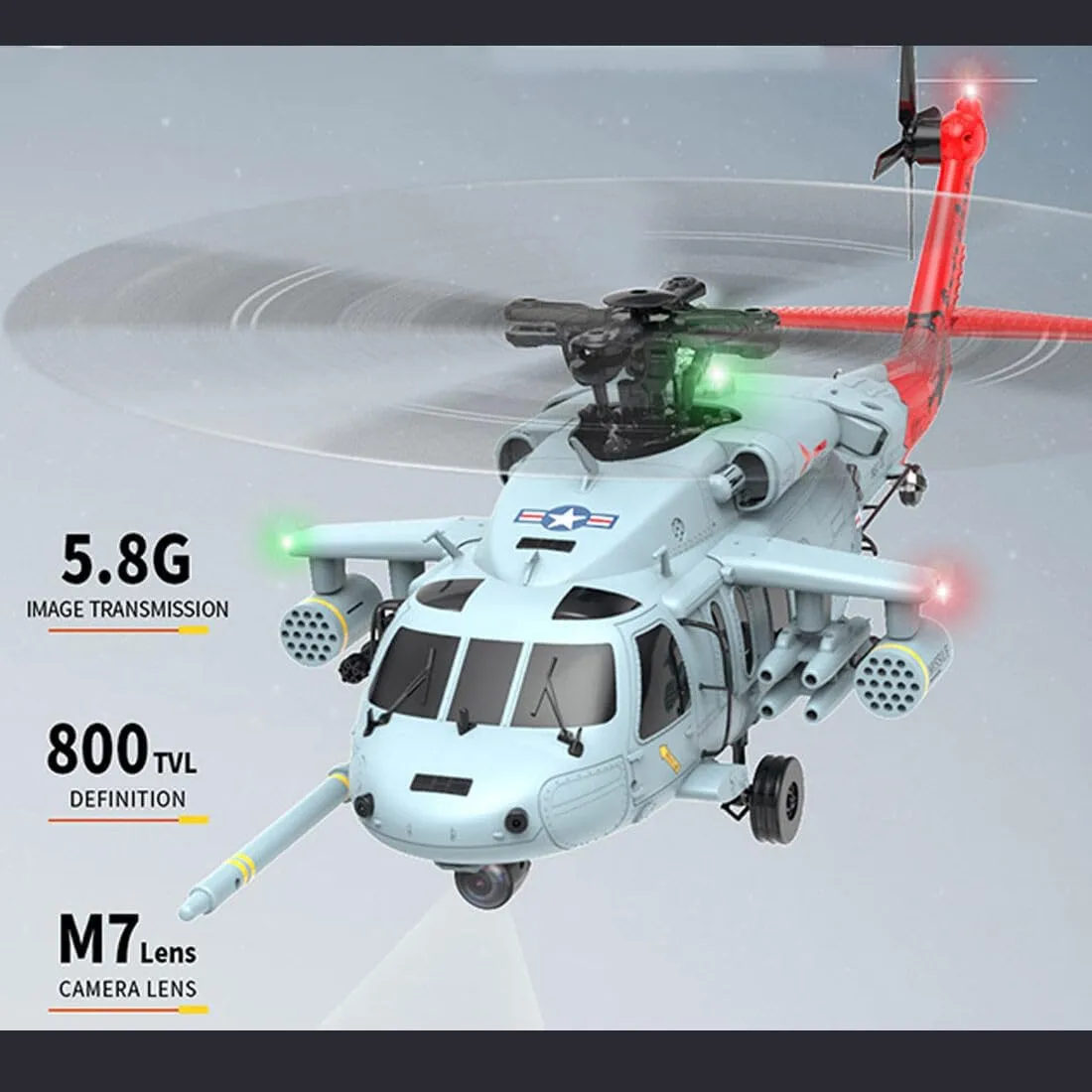 Remote Control Helicopter, SH60 Seahawk 8CH RC Helicopter 1/47 Scale 2.4G Dual Brushless, One-Key Return, Low Battery Return, Loss of Control Return (Include GPS/RTF Version)