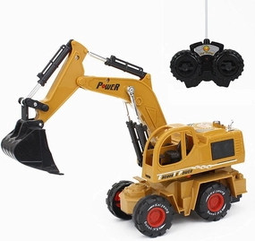 Remote Control Engineering Vehicle RC Crawler Excavator Simulation Excavator with Colorful Lights Five-Channel Electric Machine Car Boy Toy Car Children's Gift Car