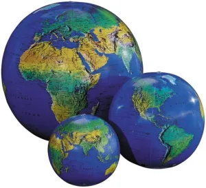 Replogle Globes Inflatable Topographical Globe, Dark Blue Ocean, 27-Inch Diameter