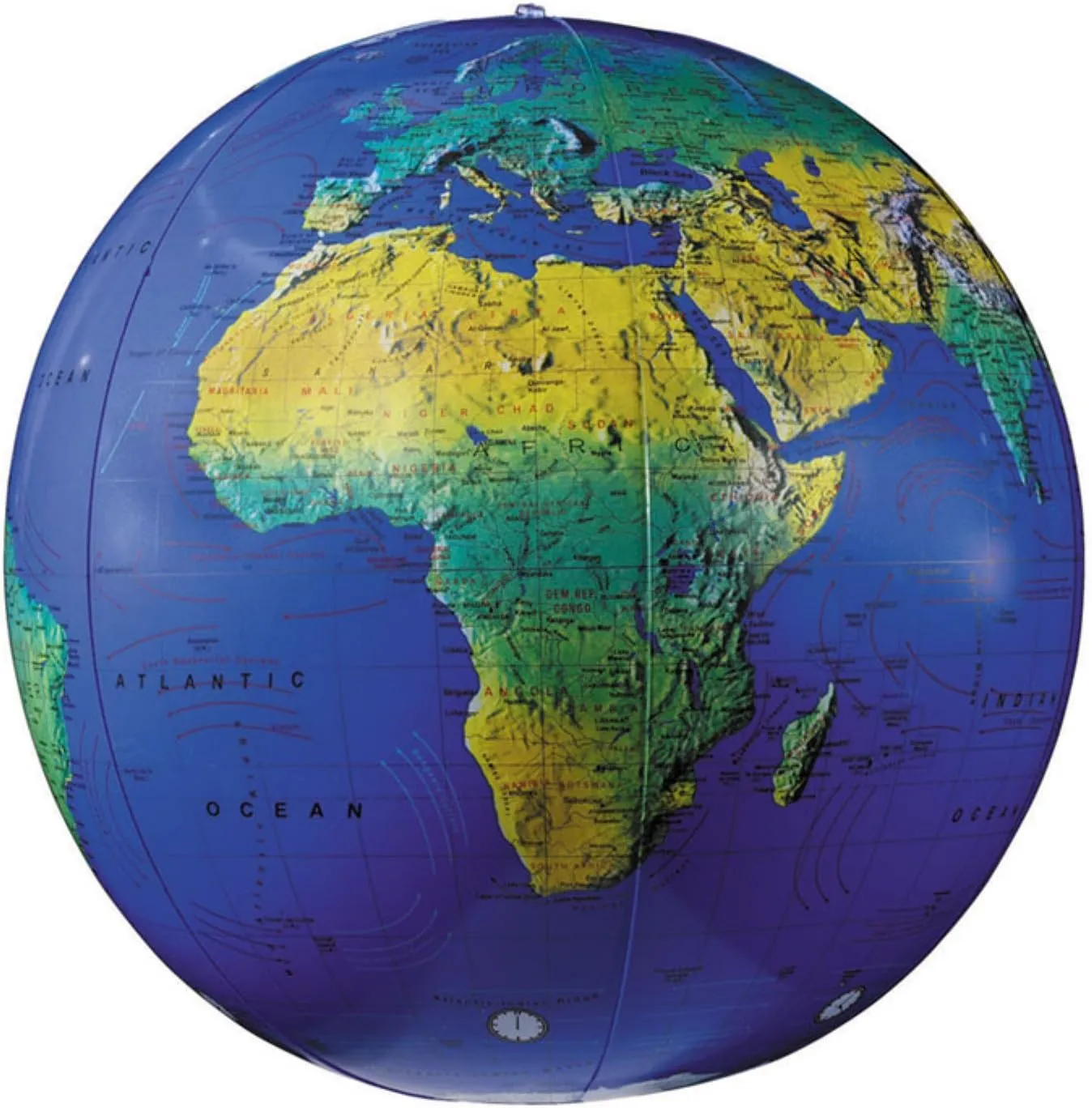 Replogle Globes Inflatable Topographical Globe, Dark Blue Ocean, 27-Inch Diameter