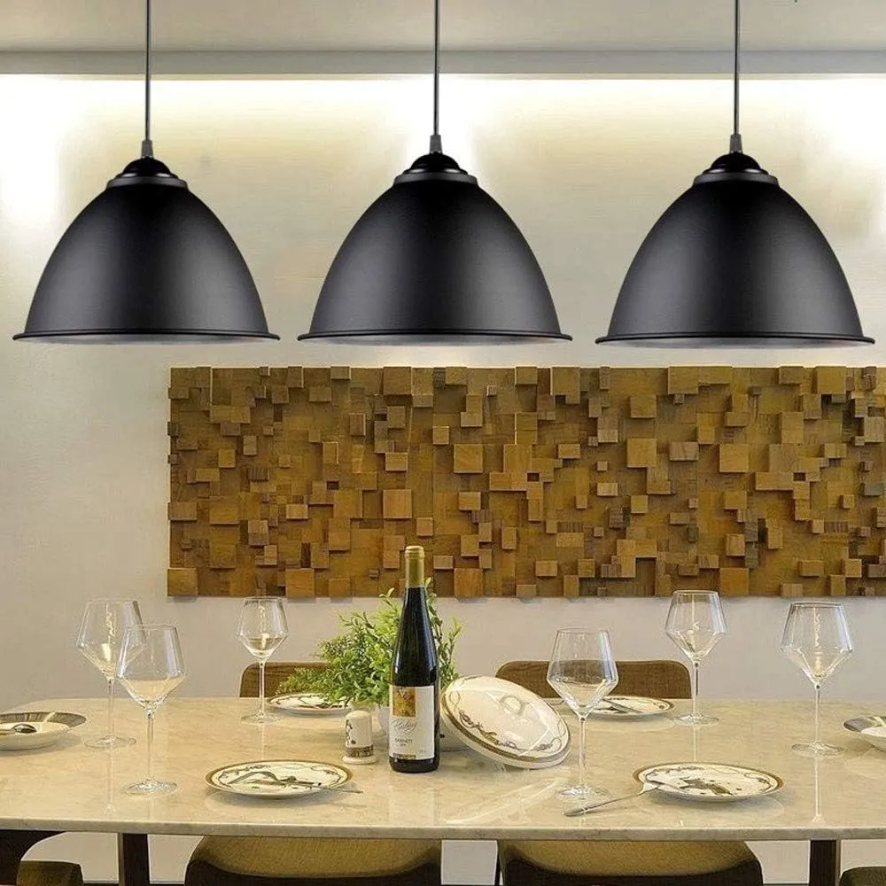 Retro Amen Style Single Head Chandelier Wrought Iron Metal E27 Edison Black/White Lampshade Pendant Lamp Restaurant Kitchen Island Dining Room,Chandeliers Light Fixture