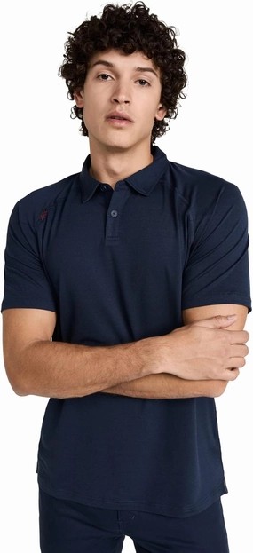 Rhone Delta Pique Mens Polo, Golf Shirts for Men, Anti Odor, Moisture Wicking Lightweight Polo Shirts
