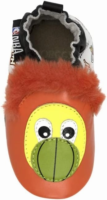 Robeez Baby Boys and Girls NBA Basketball Team Soft Soles Slip-Resistant Crib Shoes Slippers for Infant and Toddler, 0-24 Months