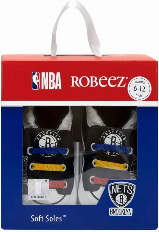 Robeez Baby Boys and Girls NBA Basketball Team Soft Soles Slip-Resistant Crib Shoes Slippers for Infant and Toddler, 0-24 Months
