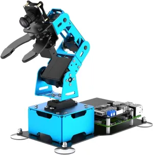 Robotic Arm for Raspberry 5 Robot Kit Open Source Programming AI Vision 5DOF/Axis Robot Arm, Coding Smart Robot Learning for Teens Adults, ArmPi Mini with Raspberry Pi 5 8GB, Blue
