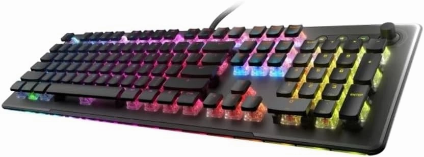 ROCCAT Vulcan II Max – Optical-Mechanical PC Gaming Keyboard, with Customizable RGB Illuminated Keys and Palm Rest, Titan II Smooth Linear Switches, Aluminum Plate, 100 M Keystroke Durability - Black