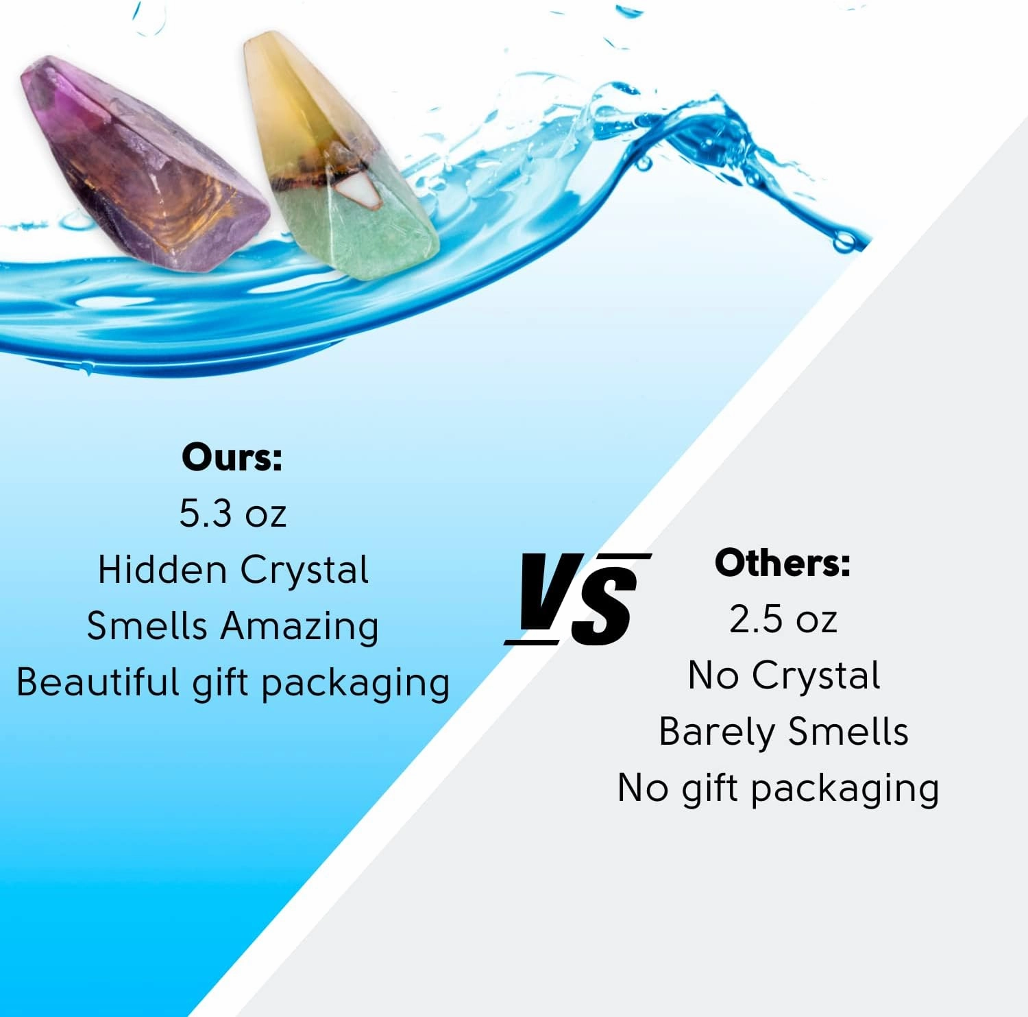 Rock Soap- Soap Rocks Set of 2- Mothers Day Gift- Decorative Scented Gemstone Soaps with Real Crystals Inside- with Natural Ingredients & Essential Oil- Moisturizing