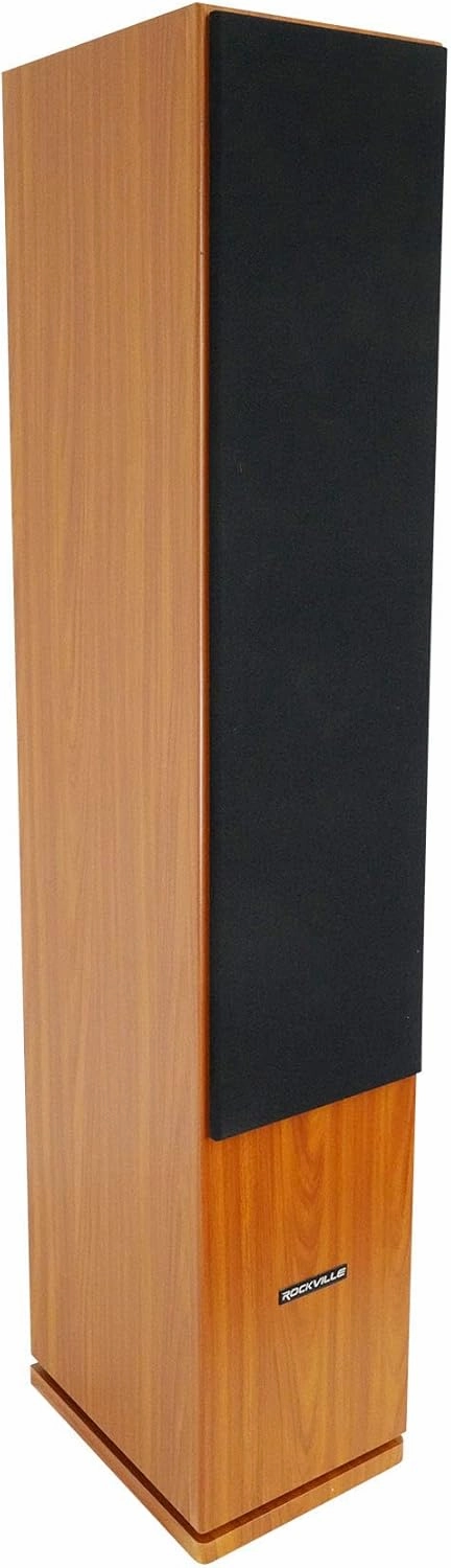 Rockville RockTower 68C Passive Tower Speaker, 8 Ohm, White, High-Fidelity Sound, Detachable Grille, 3-Way, 6.5", 500W, MDF, Perfect for Home Audio