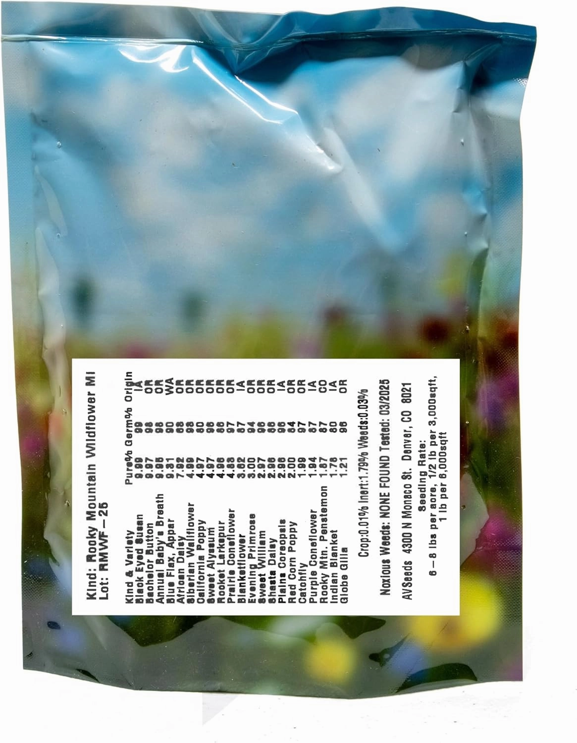 Rocky Mountain Wildflower Mix - 1/2 LB Bag