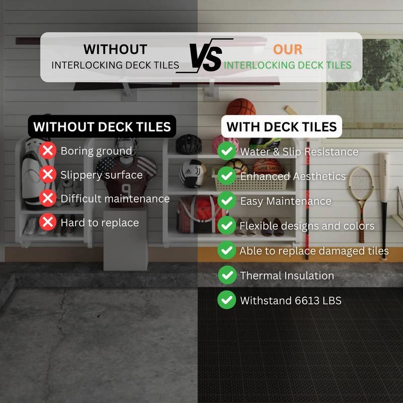 Rosette Outdoor Deck Tiles - Waterproof & Non-Slip