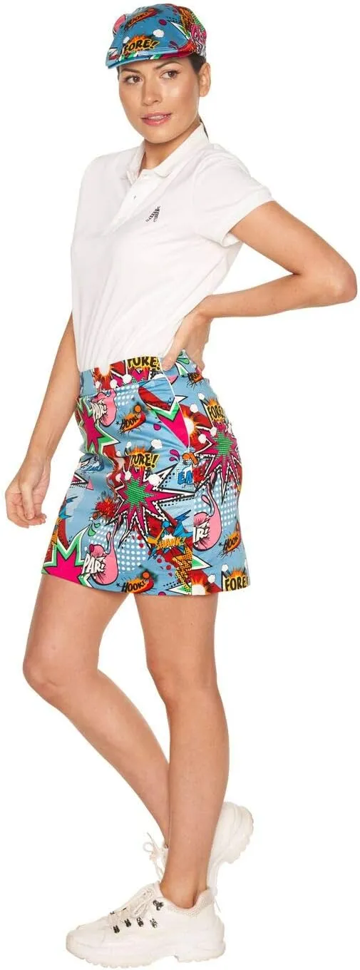 Royal & Awesome Women's Golf Skort with Pockets, Skirts for Ladies, Colorful Design
