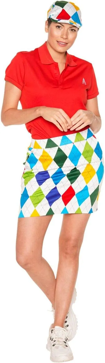 Royal & Awesome Women's Golf Skort with Pockets, Skirts for Ladies, Colorful Design
