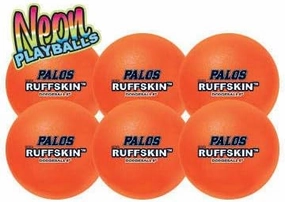 RuffSkin 6" Neon Orange Foam Dodgeball Set of Six