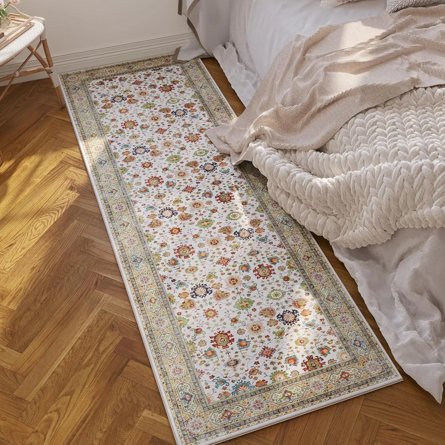 Runner Rug for Hallways Kitchen Rug Non Slip 2'6''x8' Washable Rugs with Rubber Backing Soft Carpet for Hallways, Kitchen, Laundry, Bedroom, Bathroom (Colorful)