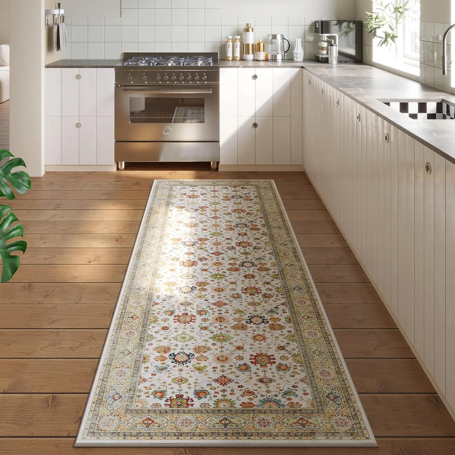 Runner Rug for Hallways Kitchen Rug Non Slip 2'6''x8' Washable Rugs with Rubber Backing Soft Carpet for Hallways, Kitchen, Laundry, Bedroom, Bathroom (Colorful)