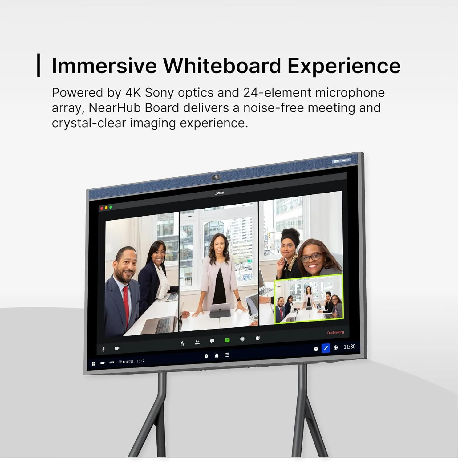 S55 Interactive Smart Whiteboard,AI -Powered 4K Camera,MEMS 24-mic Array with Noise Reduction,All-in-One Whiteboard for Hybrid Collaboration with AndriodOS & Open App Ecosystem (Board Stand)