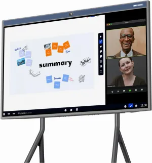 S55 Interactive Smart Whiteboard,AI -Powered 4K Camera,MEMS 24-mic Array with Noise Reduction,All-in-One Whiteboard for Hybrid Collaboration with AndriodOS & Open App Ecosystem (Board Stand)