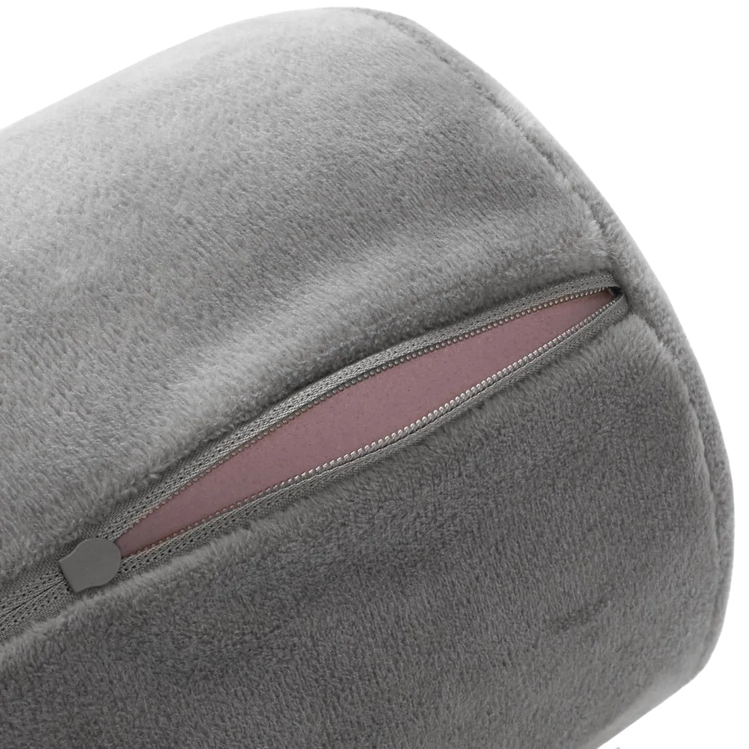 Saloniture Full Round Massage Table Bolster Pillow Pad - 26 x 6 Inch - Gray Velour