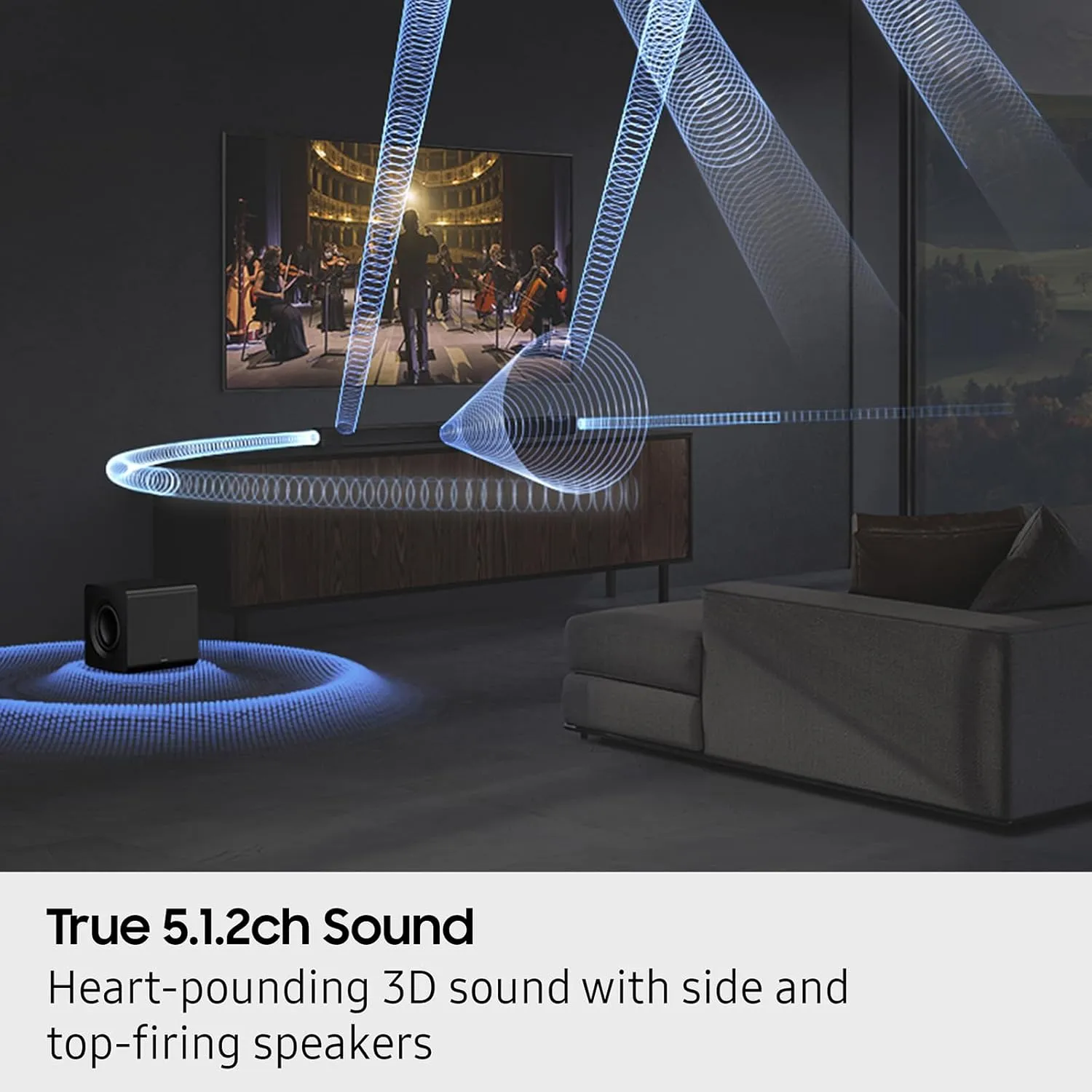 SAMSUNG Q800F 5.1.2ch Q Series Soundbar   Subwoofer, Wireless Dolby Atmos, Q-Symphony, Game Mode Pro, Smart Integration (HW-Q800F, 2025)