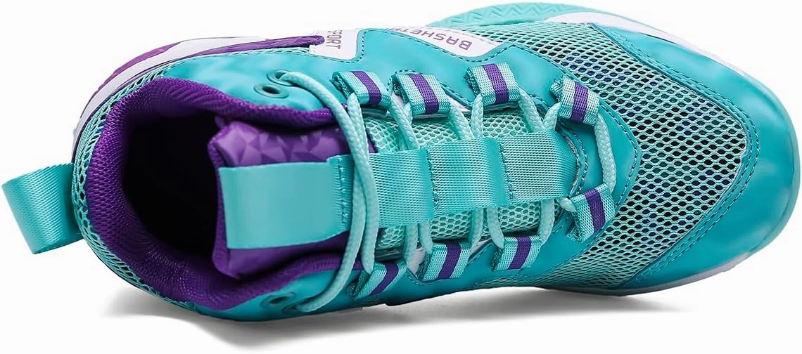 Sanearde Boys Grils Basketball Shoes High Top Youth Fashion Lightweight Volleyball Sneakers Comfortable Non-Slip Footwear