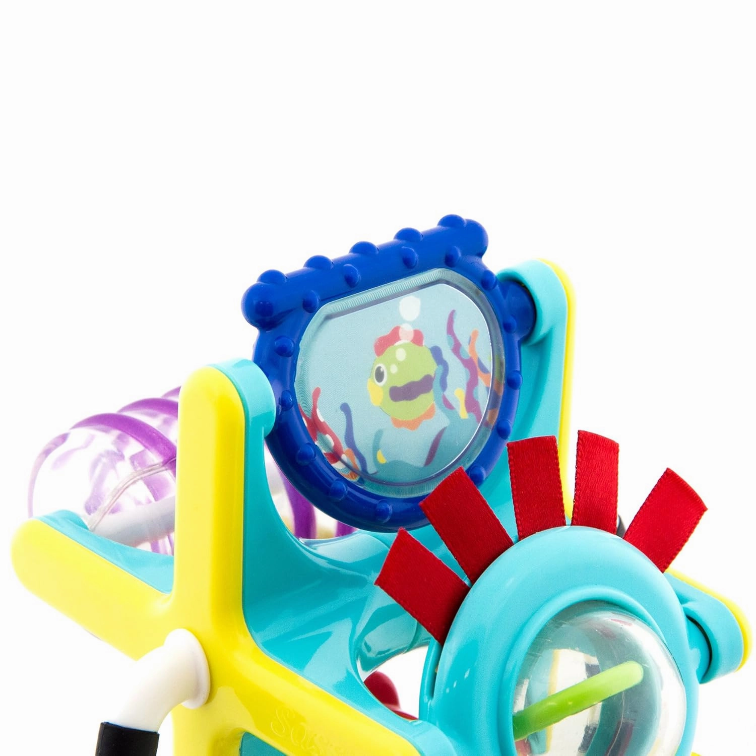 Sassy Fishy Fascination Station 2-in-1 Suction Cup High Chair Toy, Developmental Tray Toy for Early Learning, Ages 6  Months