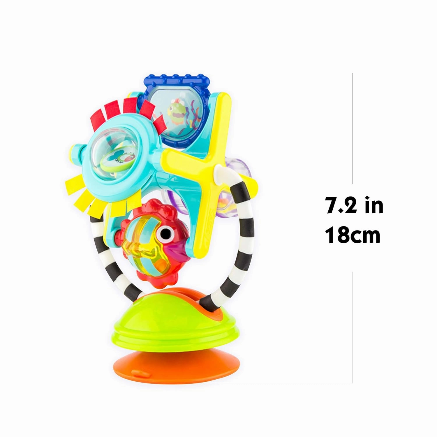 Sassy Fishy Fascination Station 2-in-1 Suction Cup High Chair Toy, Developmental Tray Toy for Early Learning, Ages 6  Months