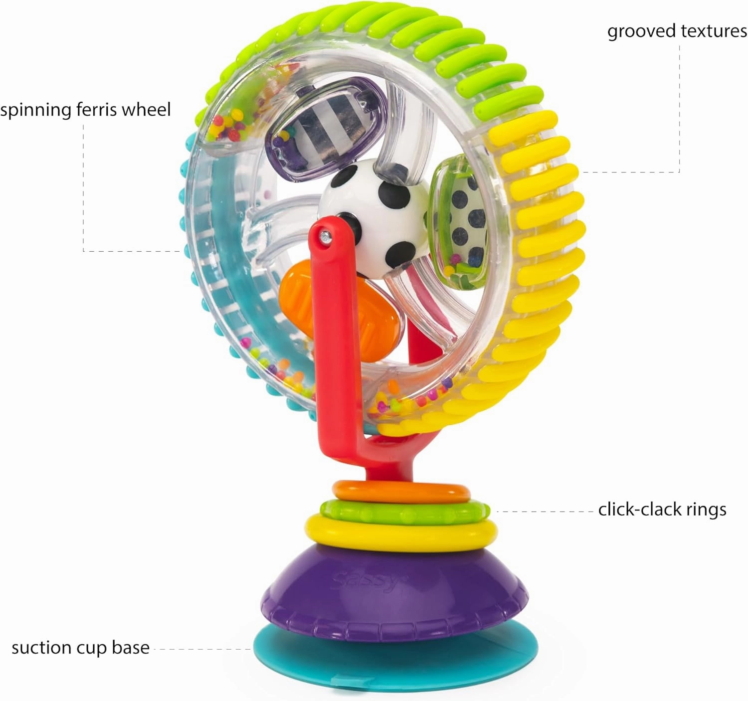 Sassy Wonder Wheel Spinning High Chair Tray Toy, Age 6  Months
