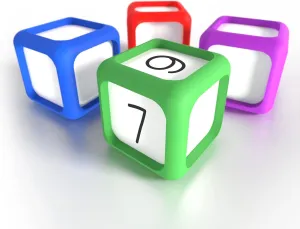 Scribbledo Dry Erase Dice Set of 4-2x2 inches Multipurpose Colorful Write On Wipe Off Dry Erase Blocks Blank Pocket Dice to Draw Letters Numbers and Much More Educational Classroom Supplies for Kids
