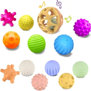Sensory Balls for Babies - 6 Pack, Ball for Toddlers 1-3, Soft & Textured Montessori Baby Toys 6 to 12 Months and Montessori Toys Sensory Balls for Baby, Colorful Textured Sensory Toys for Babies 1-3,
