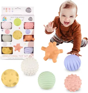 Sensory Balls for Babies,Ball for Toddlers 1-3, Soft & Textured Montessori Baby Toys 6 to 12 Months,Wheat Straw Soft Montessori Toys for Babies