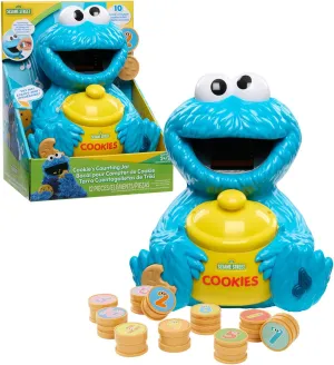 Sesame Street Cookie's Counting Jar, 12-Pieces, 20  Phrases and Sounds, Learning and Education, Kids Toys for Ages 2 Up by Just Play