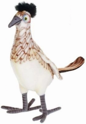 Set of 4 Brown and White Handcrafted Roadrunner Bird Stuffed Animals 7.5"