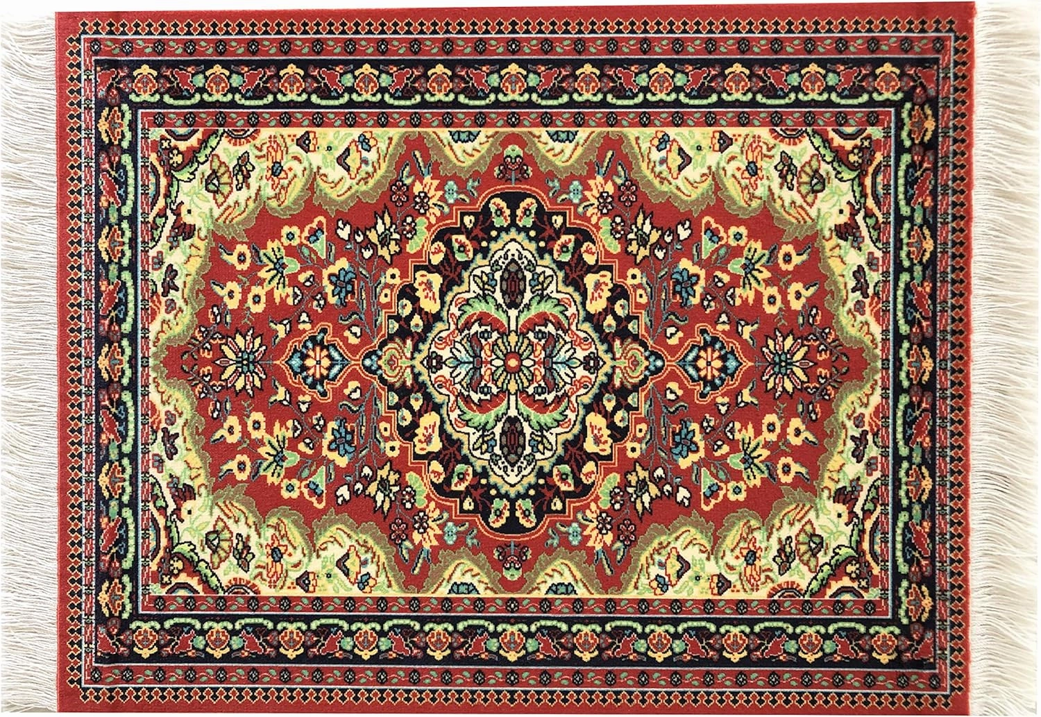 Set of 4 Dollhouse Rugs, Miniature Doll House Accessory, 10x7 Carpets, Rectangle, Kids Toy Furniture Carpeting Decor