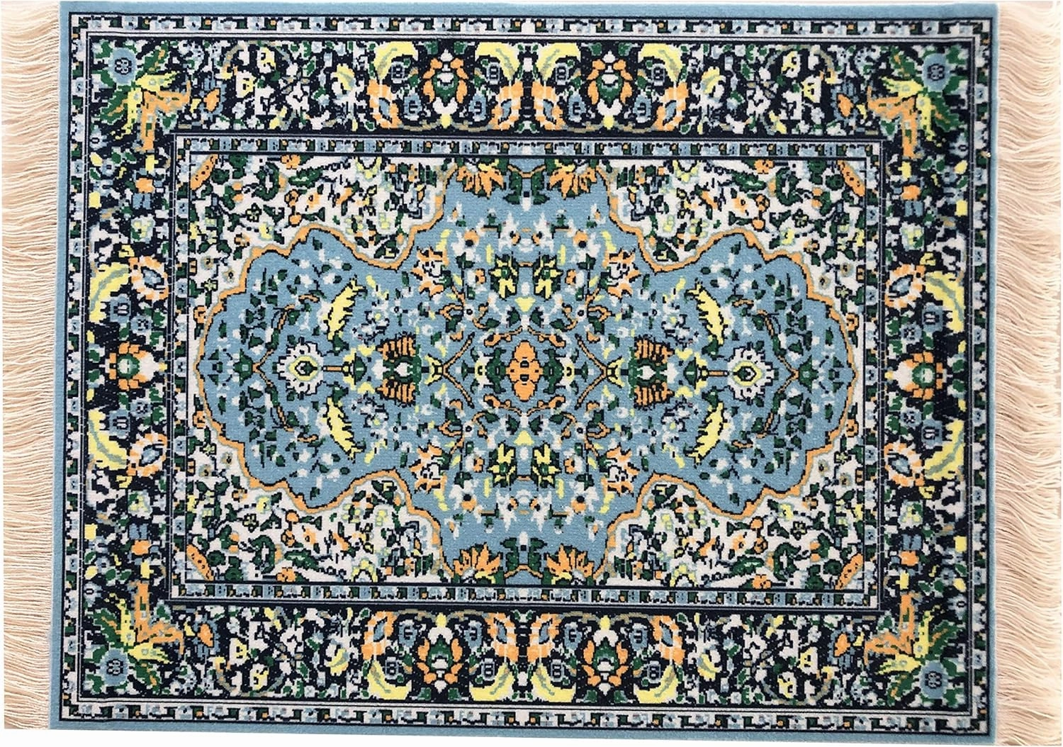 Set of 4 Dollhouse Rugs, Miniature Doll House Accessory, 10x7 Carpets, Rectangle, Kids Toy Furniture Carpeting Decor