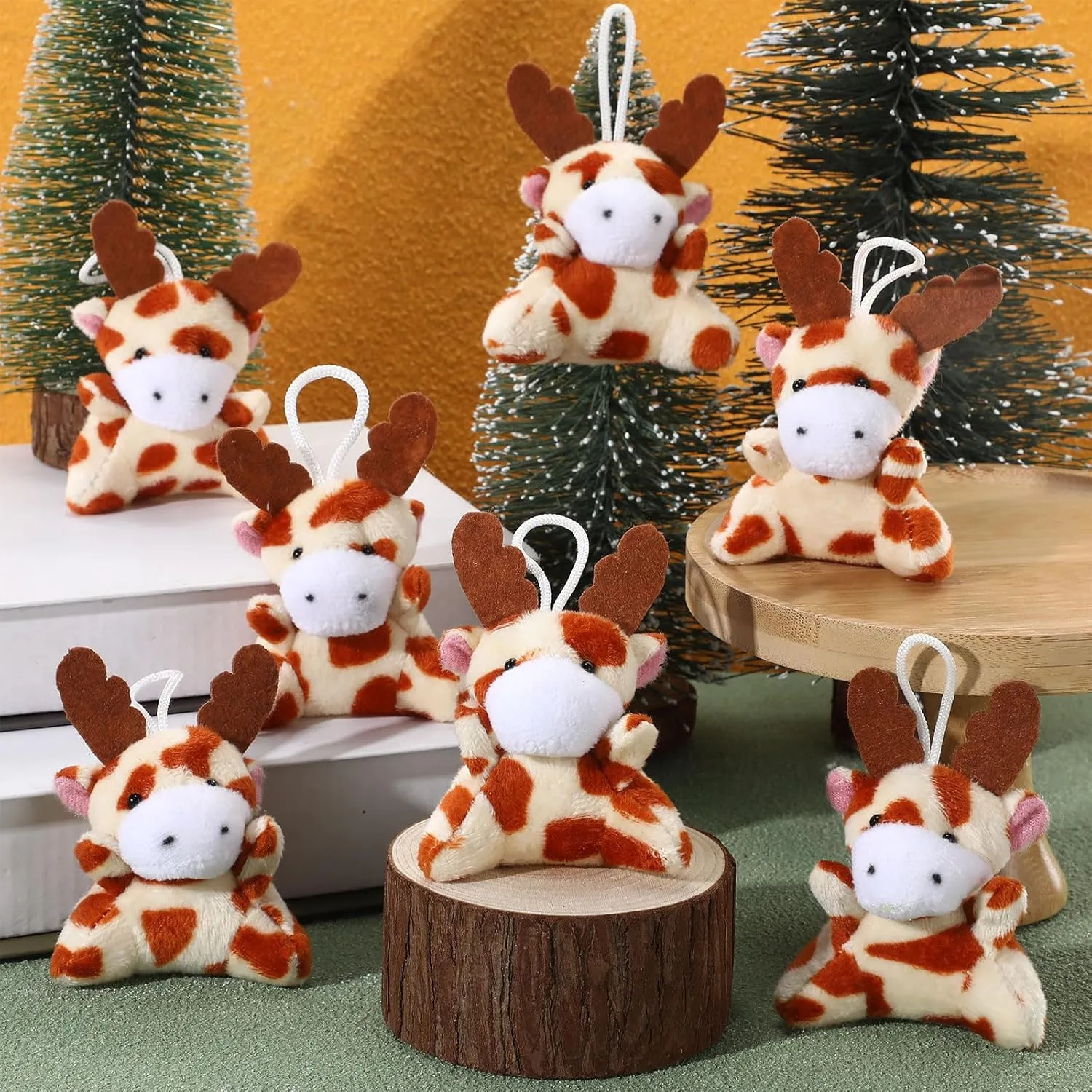 Shappy 50 Pcs Mini Animal Plush Toys Small Stuffed Animals Bulk Cute Tiny Plushies Keychains for Gift Party Carnival Prize(Giraffe)
