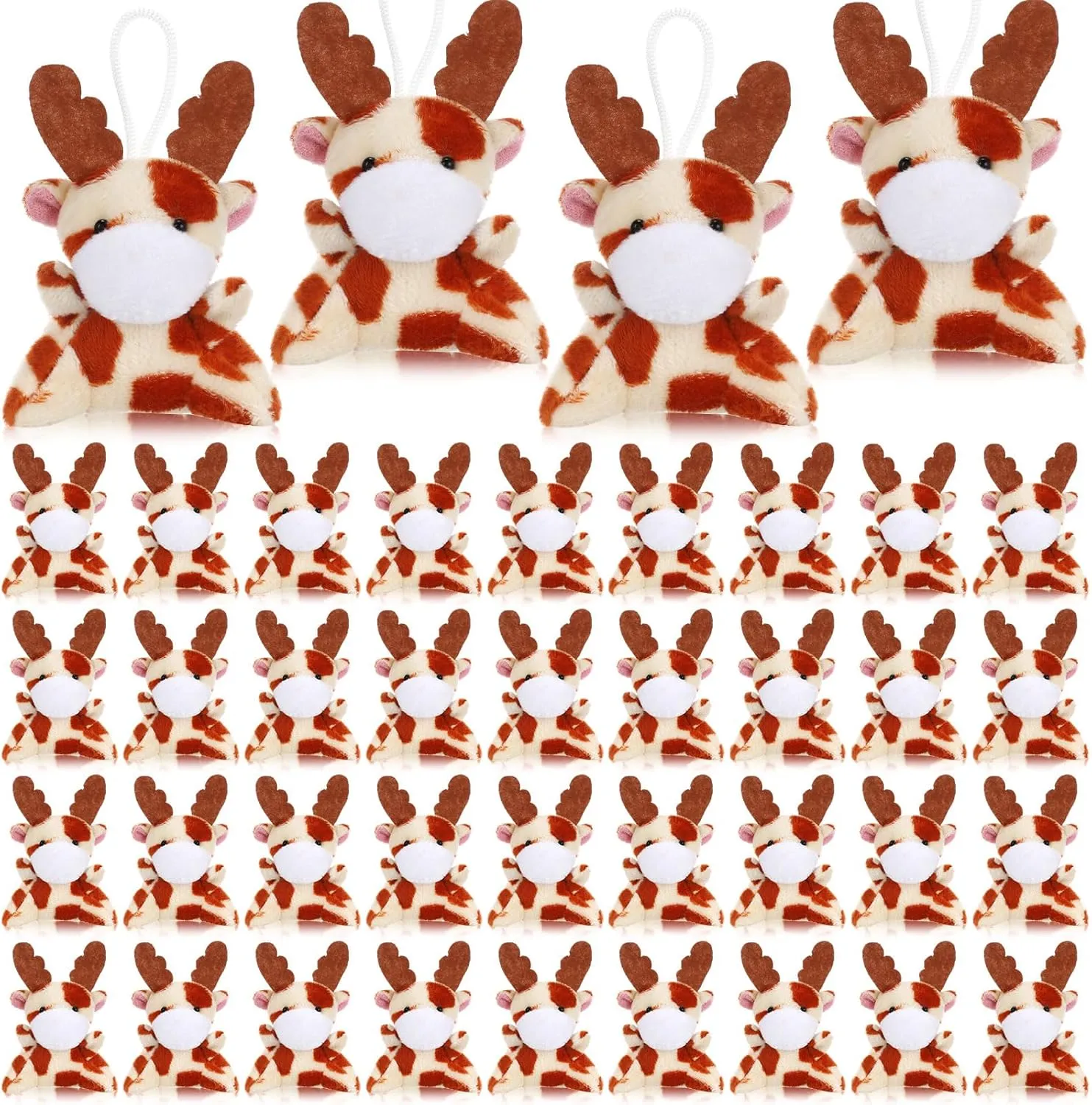 Shappy 50 Pcs Mini Animal Plush Toys Small Stuffed Animals Bulk Cute Tiny Plushies Keychains for Gift Party Carnival Prize(Giraffe)