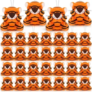 Shappy 50 Pcs Mini Animal Plush Toys Small Stuffed Animals Bulk Cute Tiny Plushies Keychains for Gift Party Carnival Prize(Tiger)