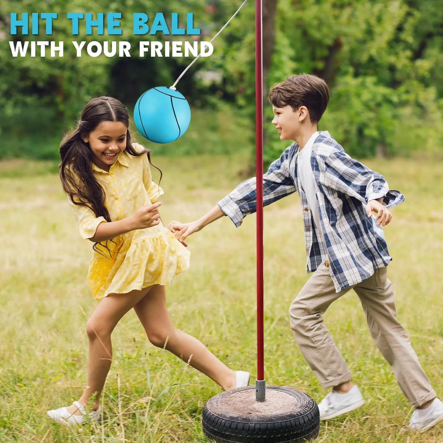 Shappy Soft Tetherball Ball and Rope Rubber Game Set Replacement Tetherball Equipment with Durable Attached Rope for Kids Adults Indoor Outdoor Backyard Yard Beach Play