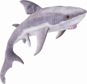 Shark Plush Toy - Realistic Stuffed Animal Gift for Kids All Ages, Sea Creature Shark Plushie, Christmas Birthday Gifts (Gray GW Shark, 51.5") (33.5" Long)