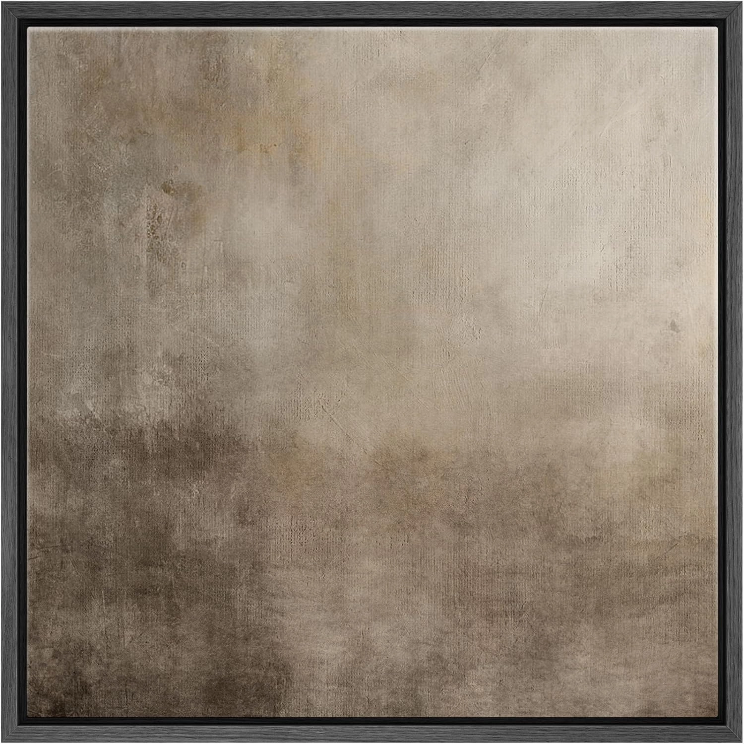 SIGNFORD Framed Canvas Print Wall Art Contemporary Abstract Neutral Tones Nature Wilderness Illustrations Rustic Zen Colorful for Living Room, Bedroom, Office - 24"x24" Black