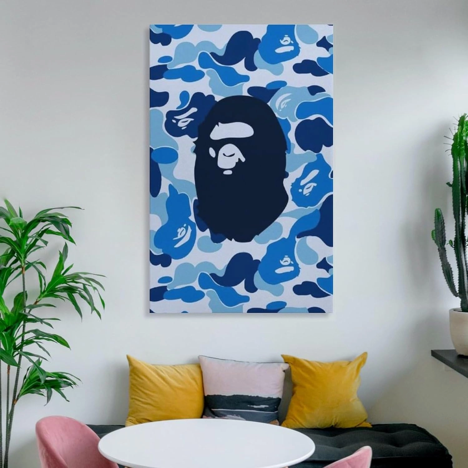 silanod Bape Camo Monkey Hypebeast Poster Canvas Wall Art Poster For Room Aesthetic And Decor Poster For Living Room Bedroom Bathroom Office Kitchen Decor Frame-style16x24inch(40x60cm)