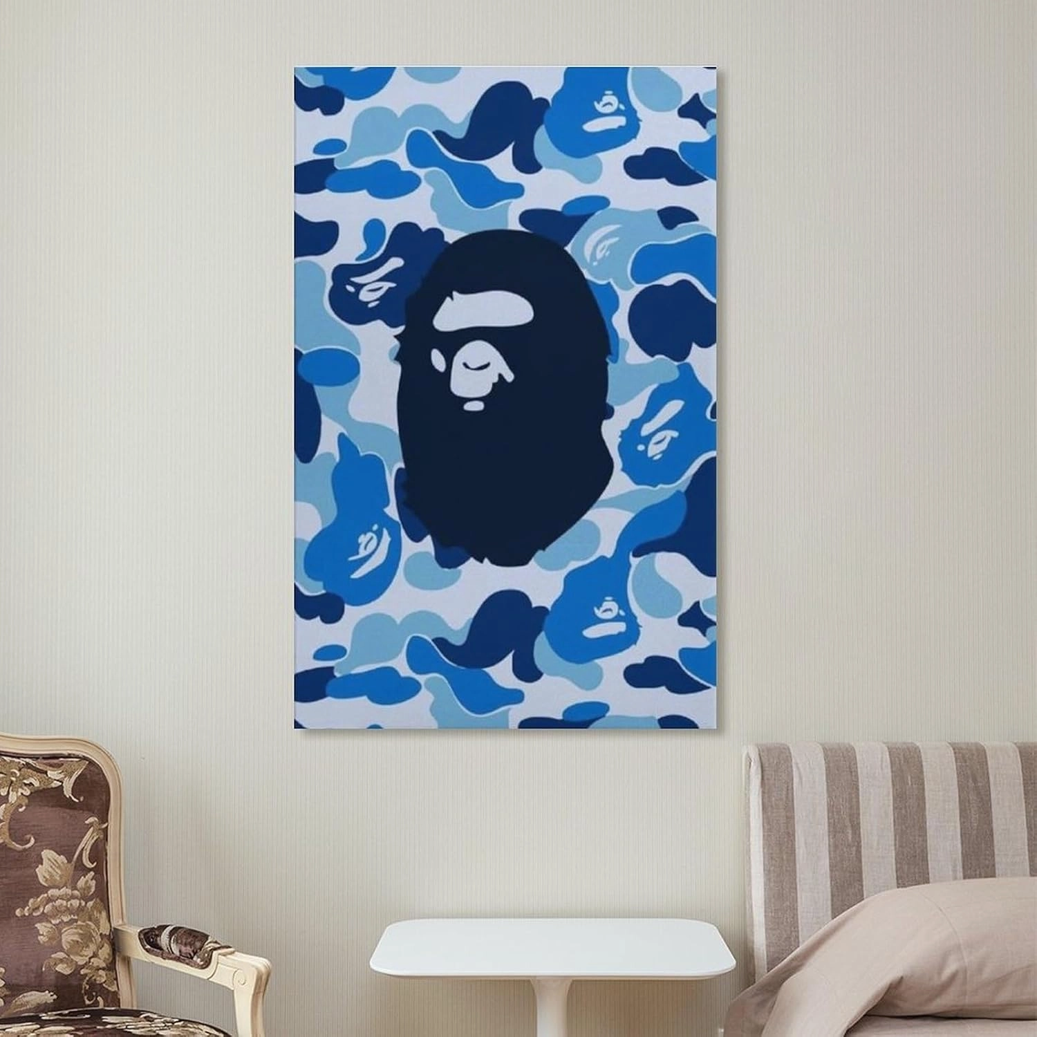 silanod Bape Camo Monkey Hypebeast Poster Canvas Wall Art Poster For Room Aesthetic And Decor Poster For Living Room Bedroom Bathroom Office Kitchen Decor Frame-style16x24inch(40x60cm)